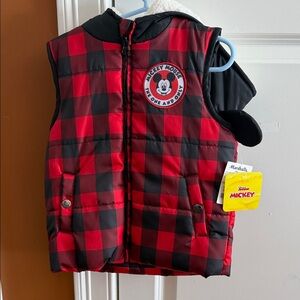 Disney Mickey Mouse Checkered Vest - Red and Black